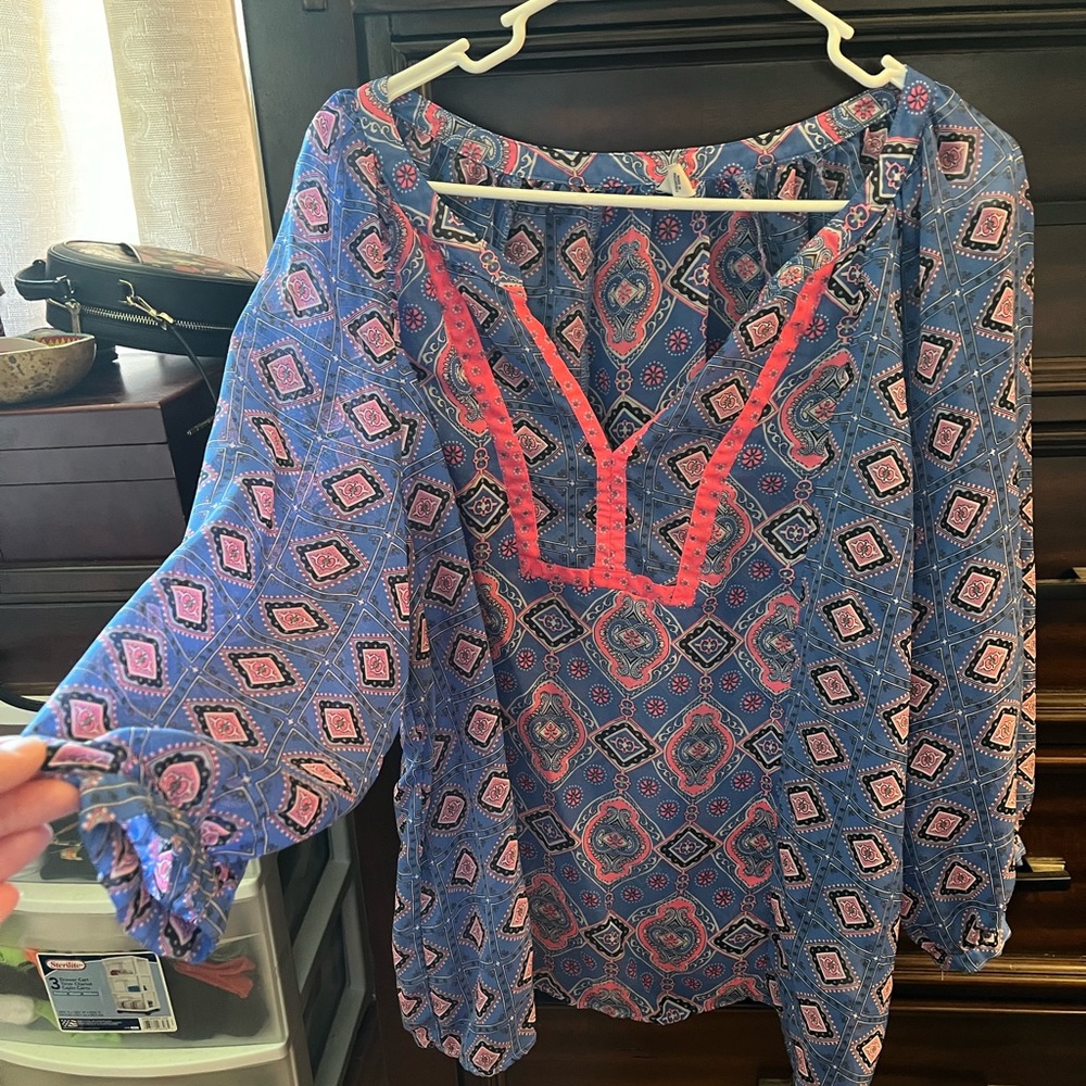 Sheer lightweight peasant top
